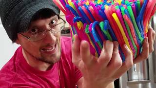 DIY Baby Chair of Straws!  (FUNnel Vision Gets Soggy Vlog)