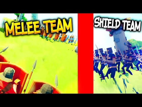 MELEE TEAM vs SHIELD TEAM - Totally Accurate Battle Simulator | TABS