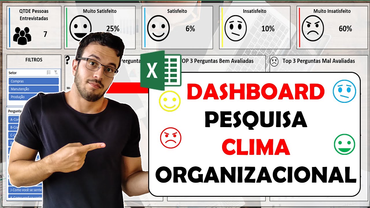 EXCEL - Dashboard / Planilha Para Controle do Clima Organizacional