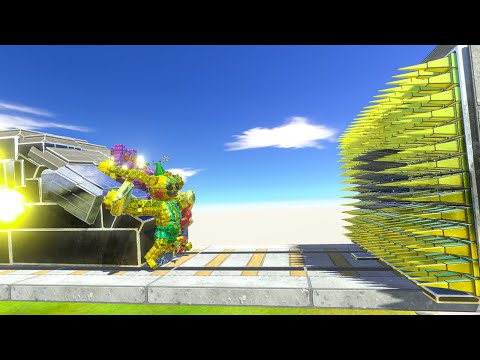 TNT Train and Spike Wall - Animal Revolt Battle Simulator