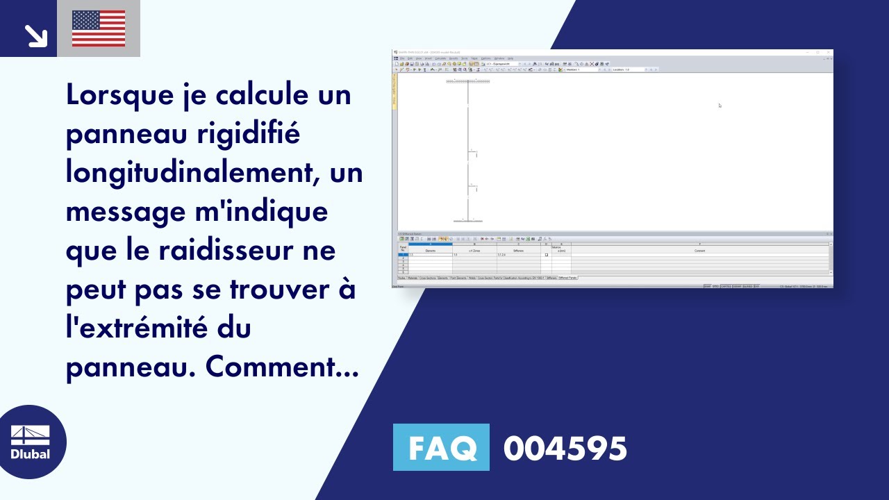 [FR] FAQ 004595 | Lorsque je calcule un panneau raidi longitudinalement, le message suivant s&#39;affiche: