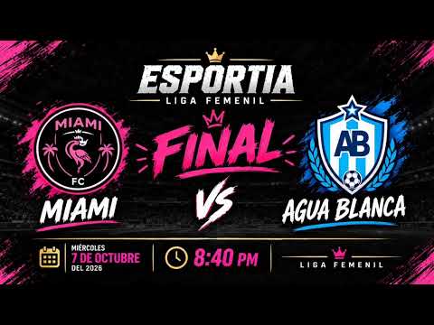 GRAN FINAL FEMENIL DE LA LIGA ESPORTIA FUTBOL 6, MIAMI VS AGUA BLANCA...