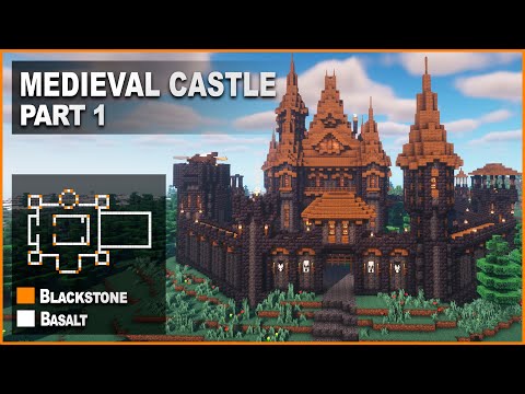 Minecraft: How to build a Blackstone Medieval Castle | Tutorial