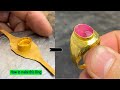 24k Gold Ring Making For Gents with RUBY l How Gold Ring is Made