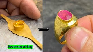 24k Gold Ring Making For Gents with RUBY l How Gold Ring is Made