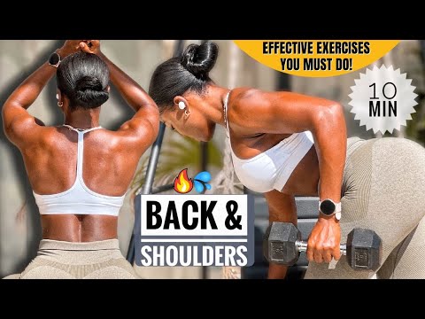 10 Min Perfectly Toned BACK & SHOULDERS Dumbbell Workout At Home | Follow Along