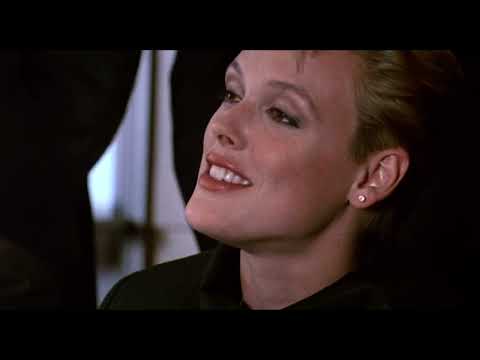 Trailer still: Drago’s glove against the Soviet flag, a synth stab rising