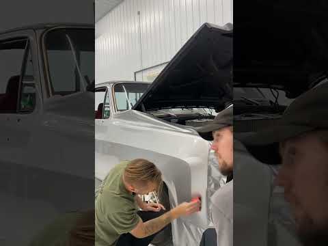 C10 Truck Fender Vinyl wrap in Metallic Silver #vinylwrap #c10 #c10trucks
