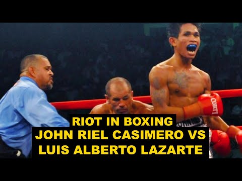 Boxing Riot in the ring John Riel Casimero vs Luis Alberto Lazarte