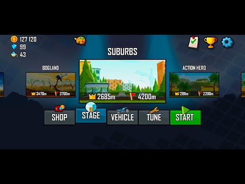 Hill Climb Racing (2012) - Suburbs - All Vehicles and All Records