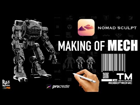 MAKING OF MECH 3D (NOMADSCULPT/ PROCREATE) Time-lapse with comments