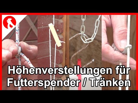 F186 Vier Höhenverstellungen für Hühnerfutterspender und Stülptränken - Jensman and the Huhns