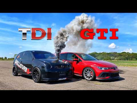 GTI VS TDI.. 550BHP 1.9TDI POLO vs 550BHP GOLF GTI CS45