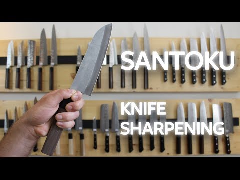 How to Sharpen a Santoku -  Razor Sharp!!