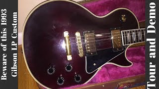 Video thumbnail for 1993 Gibson Les Paul Custom Dark Wine Red Demo by The Trogly's Guitar Show