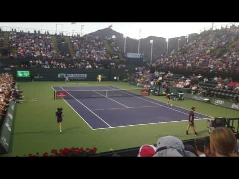 Steve Johnson v Kevin Anderson at Indian Wells 2017 courtside view
