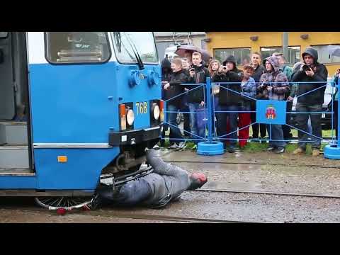 MPK Kraków - Simulation of a crash of a tram with a cyclist - 15/05/2014