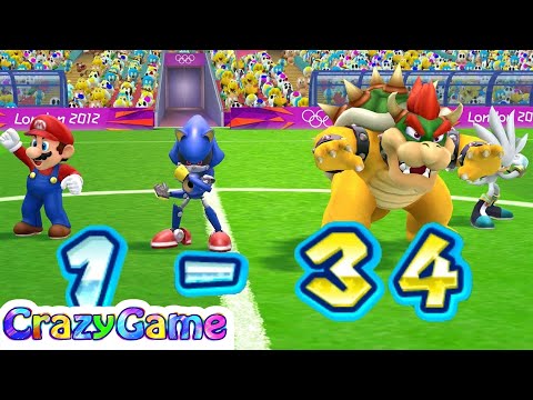 Mario & Sonic At the London 2012 Olympic Games - Team Sonic, Bowser Play Football | CRAZYGAMINGHUB