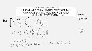 Monic polynomial, characteristic polynomial, and minimal polynomial of the matrix