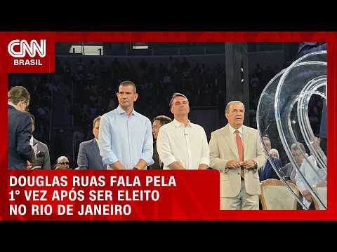 Ao lado de Flávio, Douglas Ruas fala pela 1° vez após ser eleito no RJ; veja | CNN AGORA