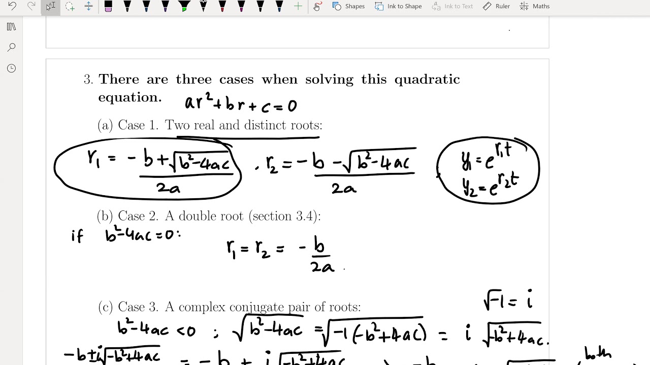 Section 3.3: Characteristic Equation-  Complex Roots:260