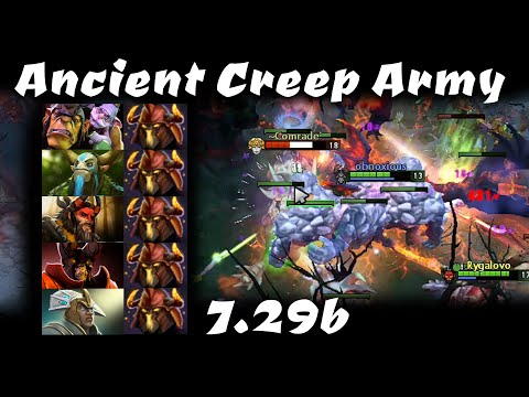 Dota2 7.29C New META Team Helm of the Overlord Ancient Creep Army - Dota FUN PLAY.GoodWIN Fun Build.