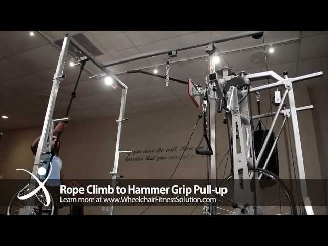 Wheelchair Fitness Solution | Exercise: Rope Climb to Hammer Grip Pull Up (14 of 40)