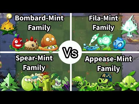 PvZ2 Battlez | Appease Vs Bombard Vs Fila Vs Spear Mint Family | COMMENT WHICH TEAM IS MOST OP!!!