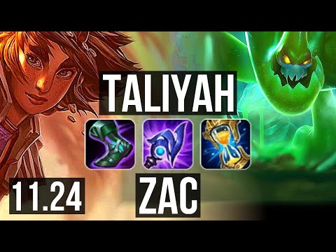 TALIYAH vs ZAC (JNG) | 19/3/11, 1.4M mastery, 600+ games, Legendary | BR Diamond | 11.24