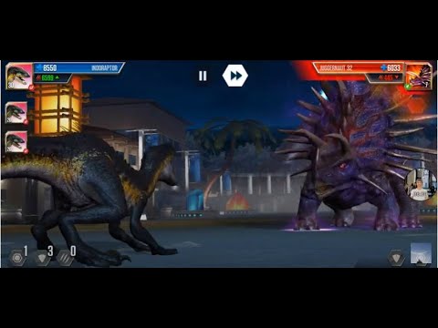 INDORAPTOR vs JUGGERNAUT, BOSS EVENT GOLD STATUE! Jurassic World The Game, R #129