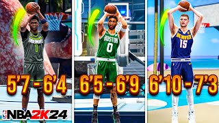BEST JUMPSHOTS for EVERY HEIGHT + THREE POINT RATING in NBA 2K24 SEASON 7!