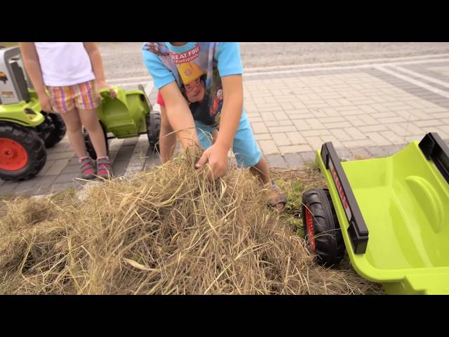 Pedal-Traktor Falk Claas Arion 430 mit Anhanger video