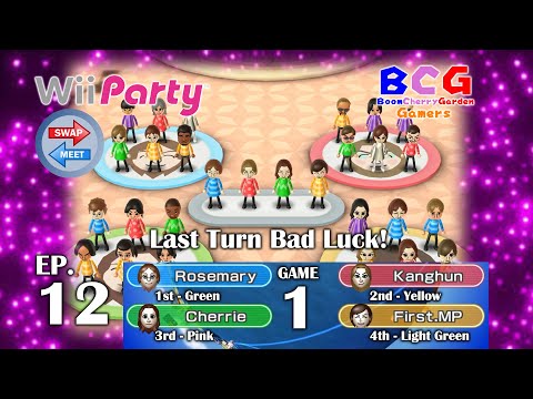 Wii Party Swap Meet League Ep 12 - MD 1 - Team Green-1 VS Yellow-2 VS Pink-3 VS Light Green-4