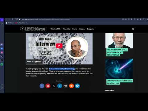 Cold Fusion, Hydrogen LENR & Infinite Energy | George Egely, Space X 2026 One Trillion Dollar IPO