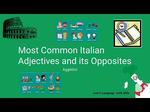 Common Adjectives and its opposite in Italian