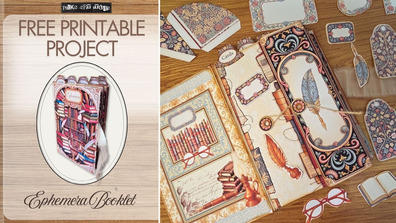 Free Printable Vintage Library Ephemera Storage Booklet | DIY Envelope Organizer Tutorial