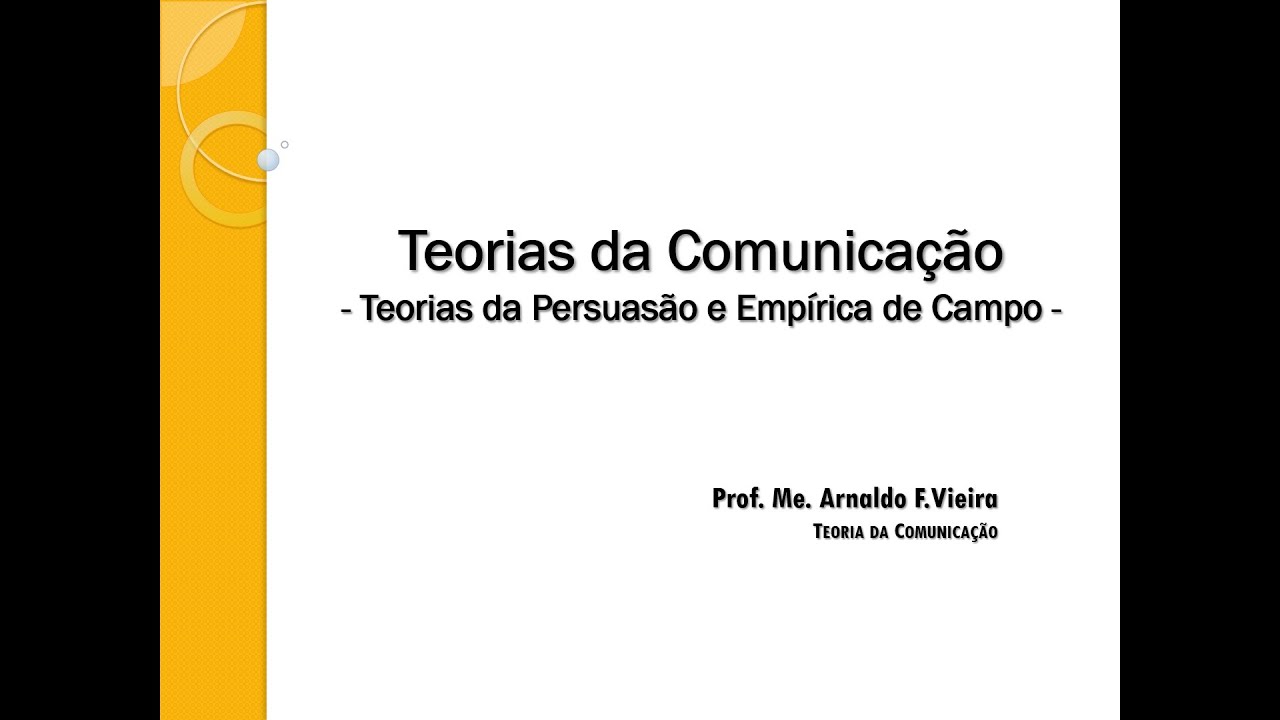 Teorias da Comunicação - Persuasão e Empírica de Campo