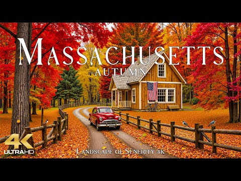 Autumn in Massachusetts 4K UHD 🍁 Crimson Foliage, Historic Villages & Scenic New England Roads