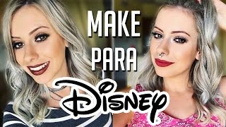 MAKE, CABELO E LOOK PARA DISNEY - Se Arrume Comigo | Amanda Domenico