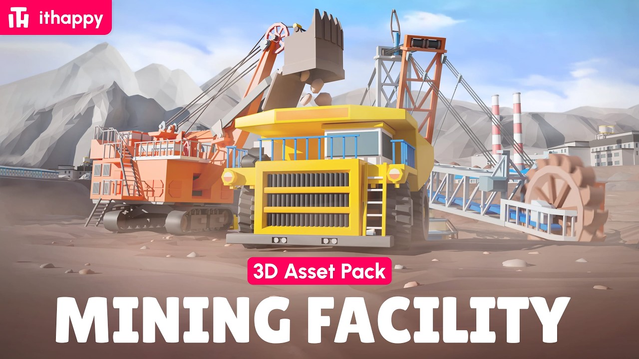 Mining Facility - 3D Low Poly Asset Pack for Games