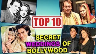 SRK - Priyanka, Saif Ali Khan - Amrita Singh & More | TOP 10 SECRET WEDDINGS OF BOLLYWOOD