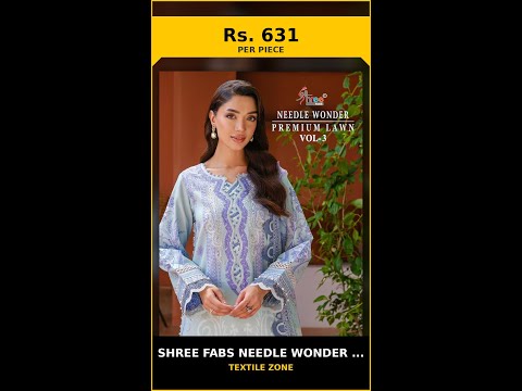 Shree Fabs Needle Wonder Premium Lawn Vol 3 - Chiffon Dupatta – product video thumbnail