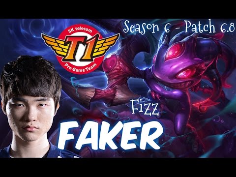 SKT T1 Faker FIZZ Mid vs Corki - Patch 6.8 KR | League of Legends