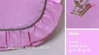 Manta Coroa Brasão Rosa | Ref: 53787