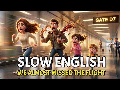 Gate Changed at the Last Minute... Almost Missed Flight | Easy English Listening Story for Beginners