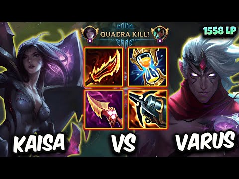 Kaisa vs Varus ADC ( QuadraKill ) Korea Challenger 1558 LP | Patch 25.22