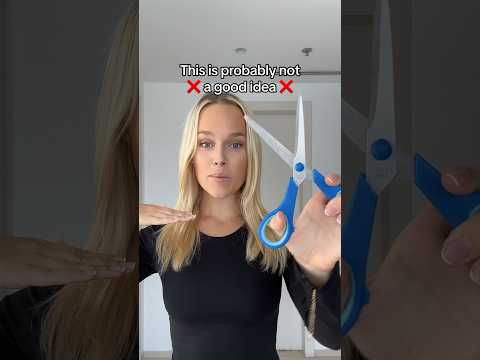 I tried to cut my own hair with the hair tie technique 👀 #haircut #hair