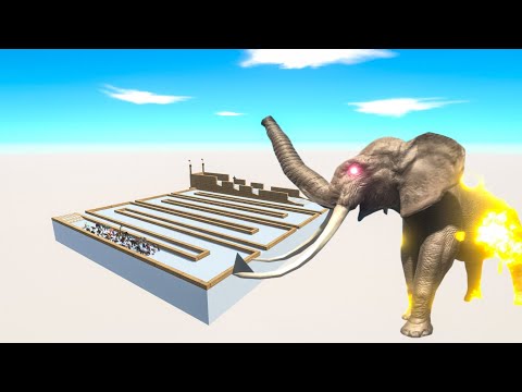 Escape From Fire Elephant - Last Survivor - Zigzag Coruse | Animal Revolt Battle Simulator