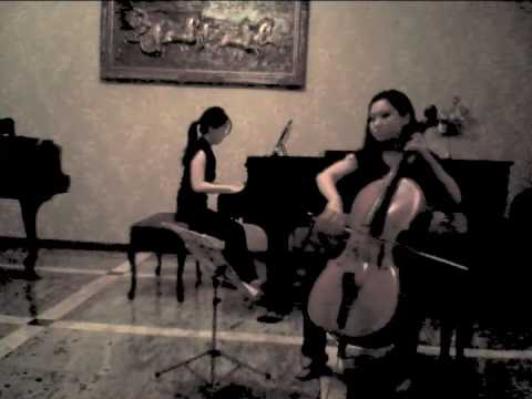 Tina Guo Rehearsal - Rachmaninoff Cello Sonata Mvt 3 (w/ Christine Utomo) 2009