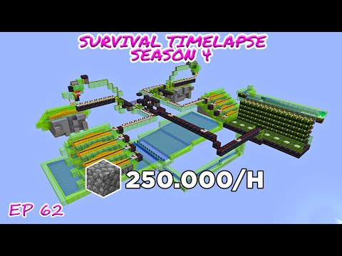 Super Automatic Cobblestone Generator | Minecraft Survival Timelapse Season 4 Episode 62